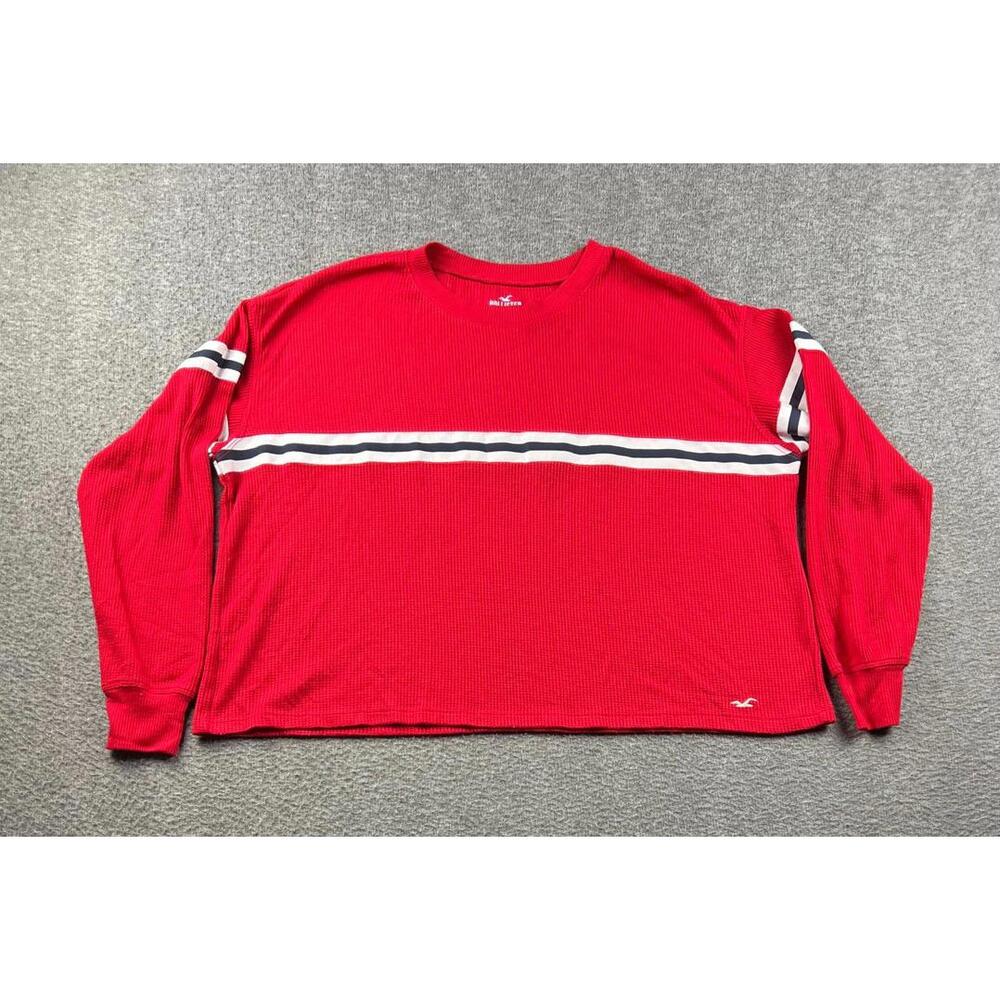 Hollister California Boyfriend Tee Long‎ Sleeve Shirt Medium Red
